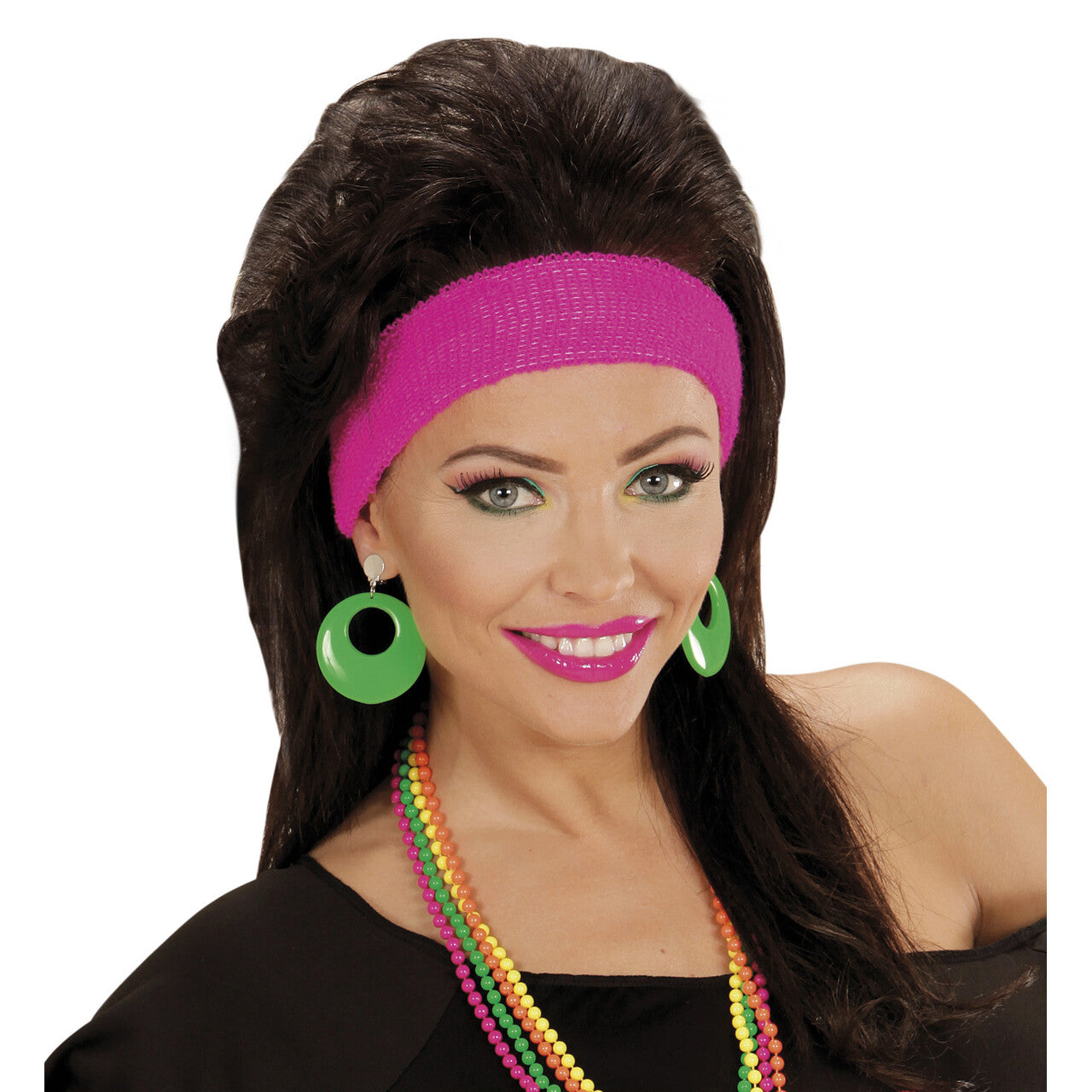 Op deze afbeelding zie je een Accessoires, van het merk Widmann. Flower Girl Oorringen Neon Groen
