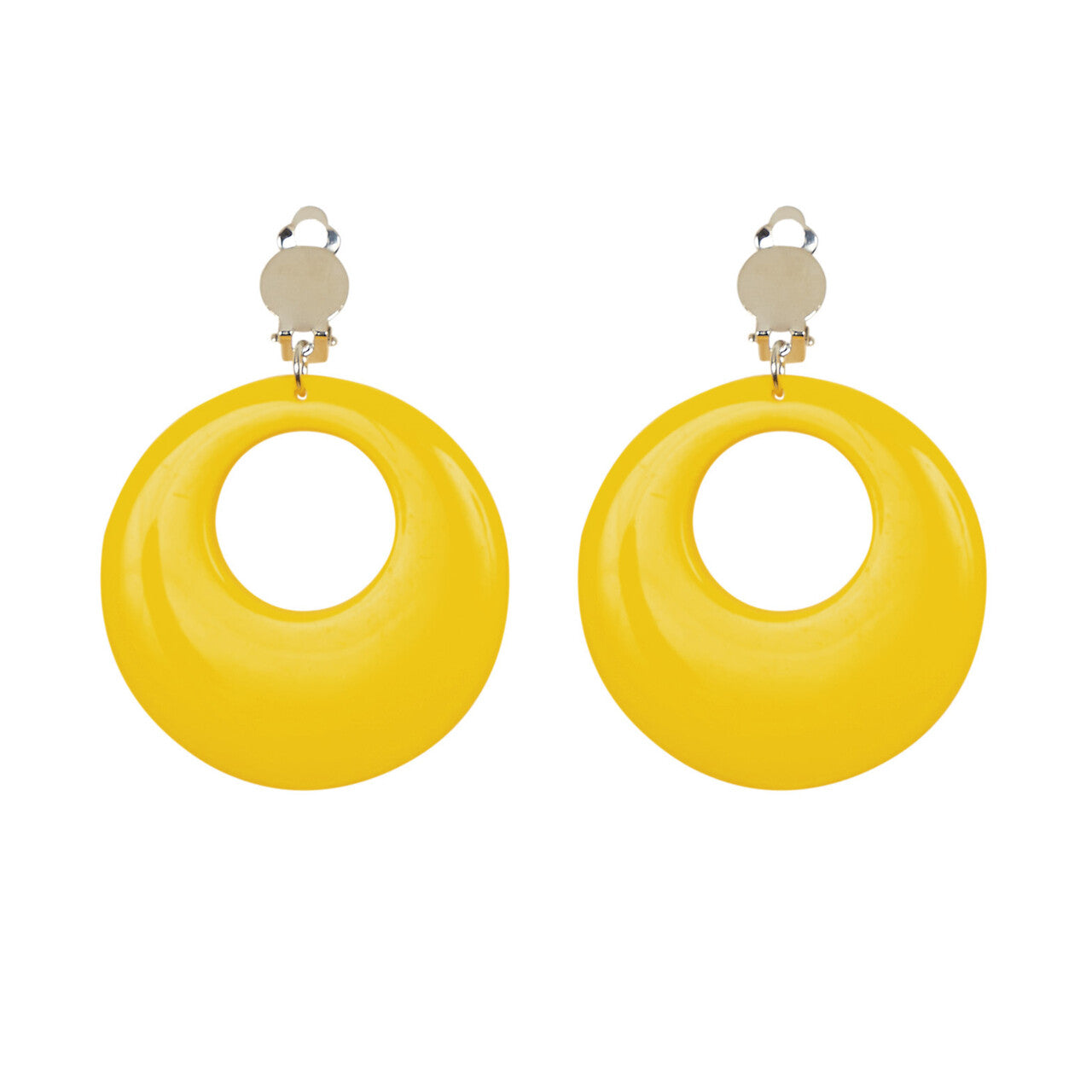 Op deze afbeelding zie je een Accessoires, van het merk Widmann. Flower Girl Oorringen Neon Geel