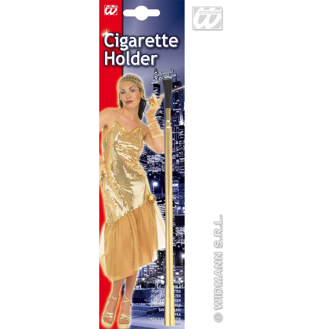 Op deze afbeelding zie je een Accessoires, van het merk Widmann. Uitschuifbare Sigarettenhouder 45 Centimeter