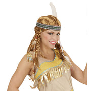 Op deze afbeelding zie je een Accessoires, van het merk Widmann. Vlechten Pruik, Chippewa Indiaanse
