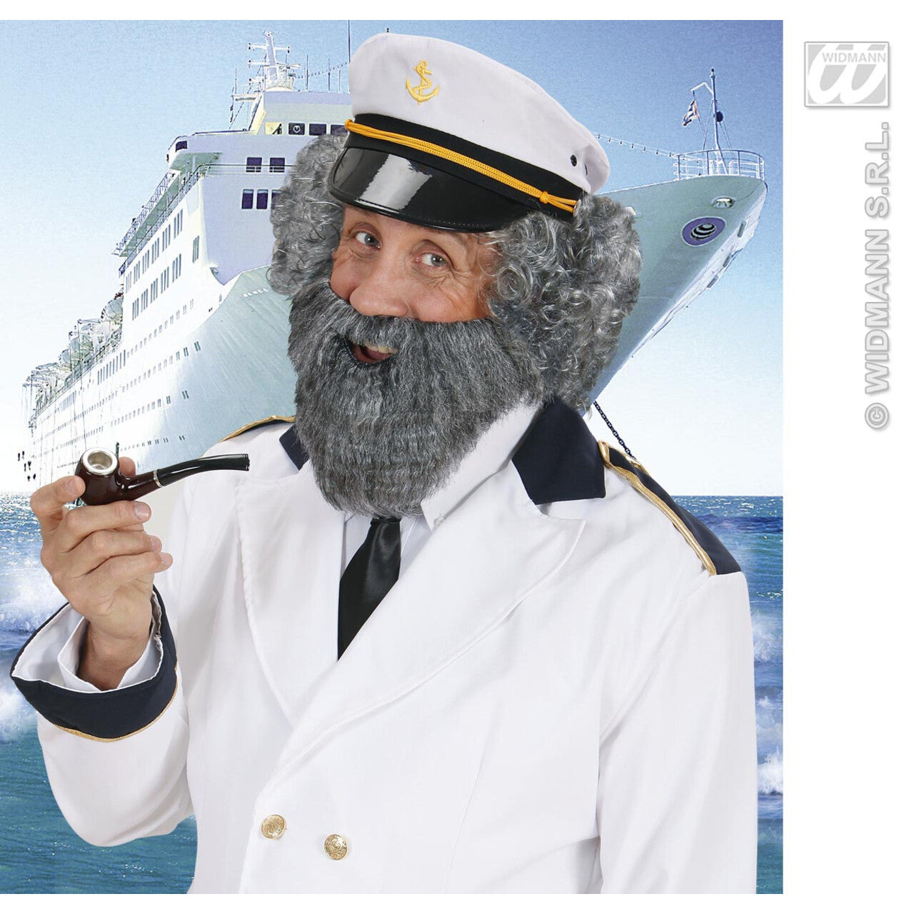 Op deze afbeelding zie je een Accessoires, van het merk Widmann. Baard Met Snor, Grijs