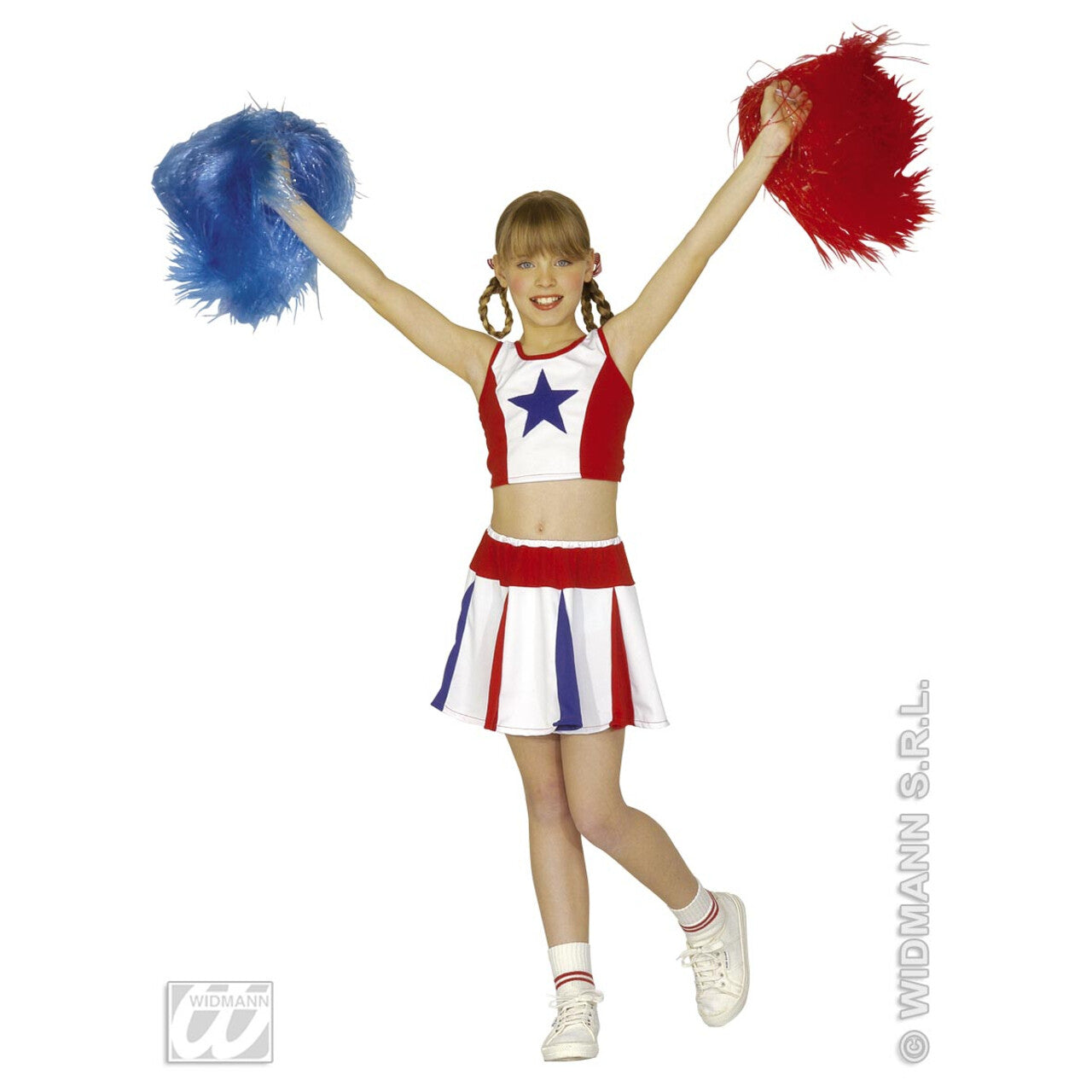 Op deze afbeelding zie je een Accessoires, van het merk Widmann. Pom Pom Luxe Uitvoering Blauw