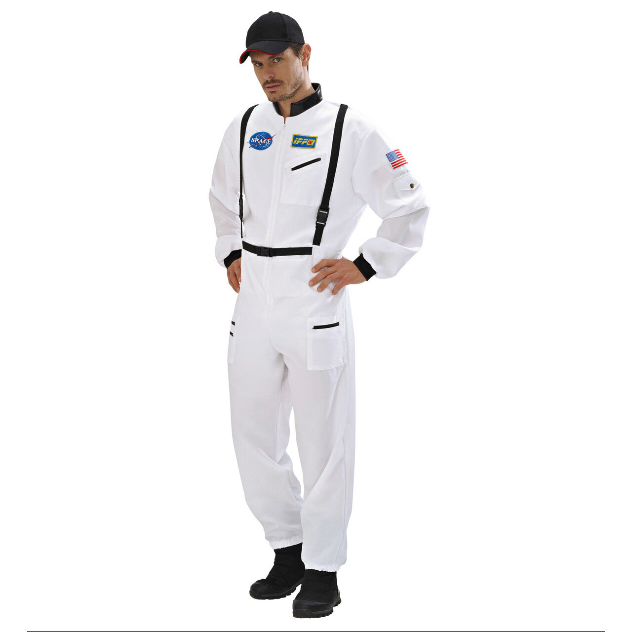 Op deze afbeelding zie je een Kostuums, van het merk Widmann. Stoere Astronaut Wit Man Kostuum