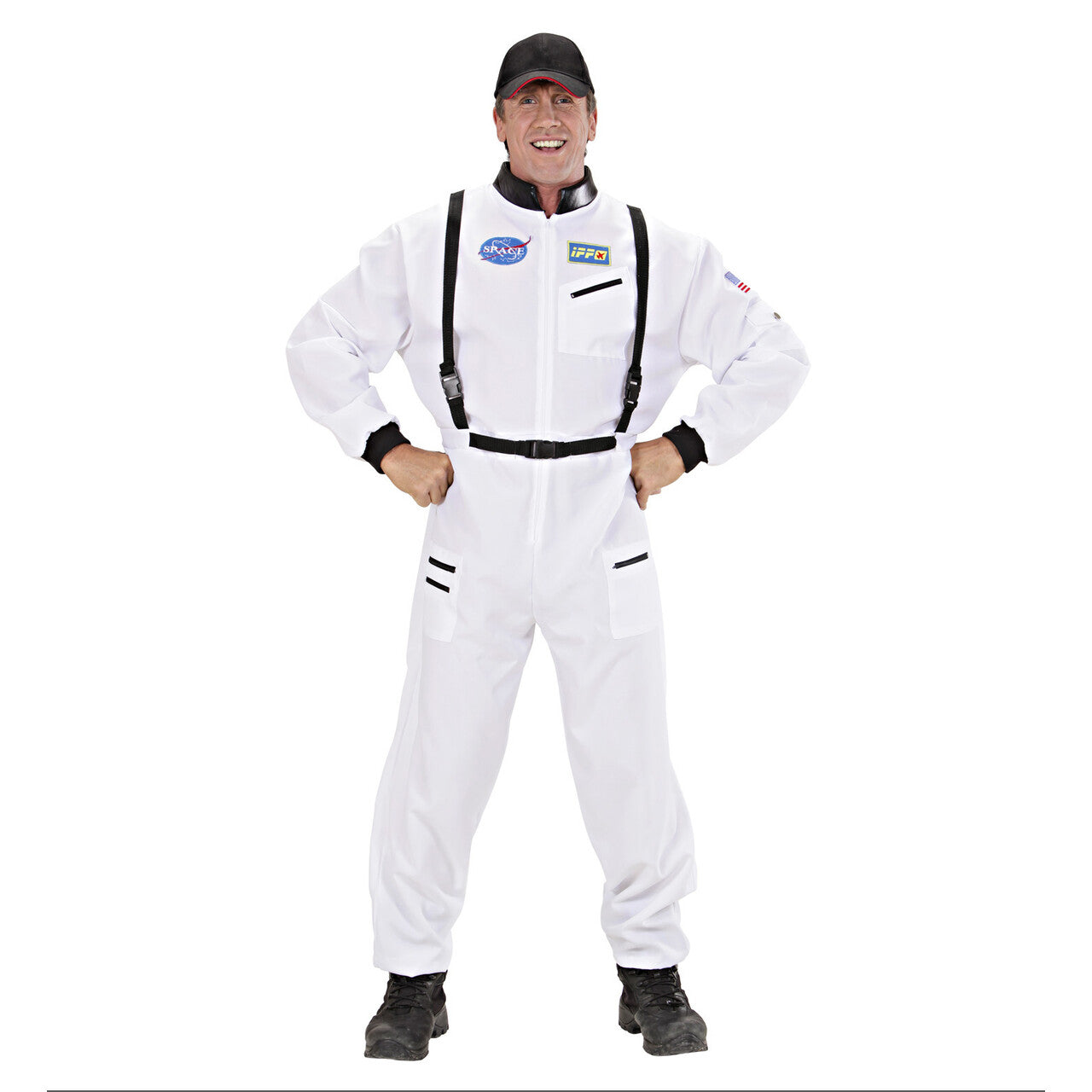 Op deze afbeelding zie je een Kostuums, van het merk Widmann. Stoere Astronaut Wit Man Kostuum