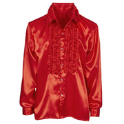 Op deze afbeelding zie je een Kostuums, van het merk Widmann. Lekker Foute Blouse Met Ruches Rood Man