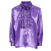 Op deze afbeelding zie je een Kostuums, van het merk Widmann. Lekker Foute Blouse Met Ruches Paars Man