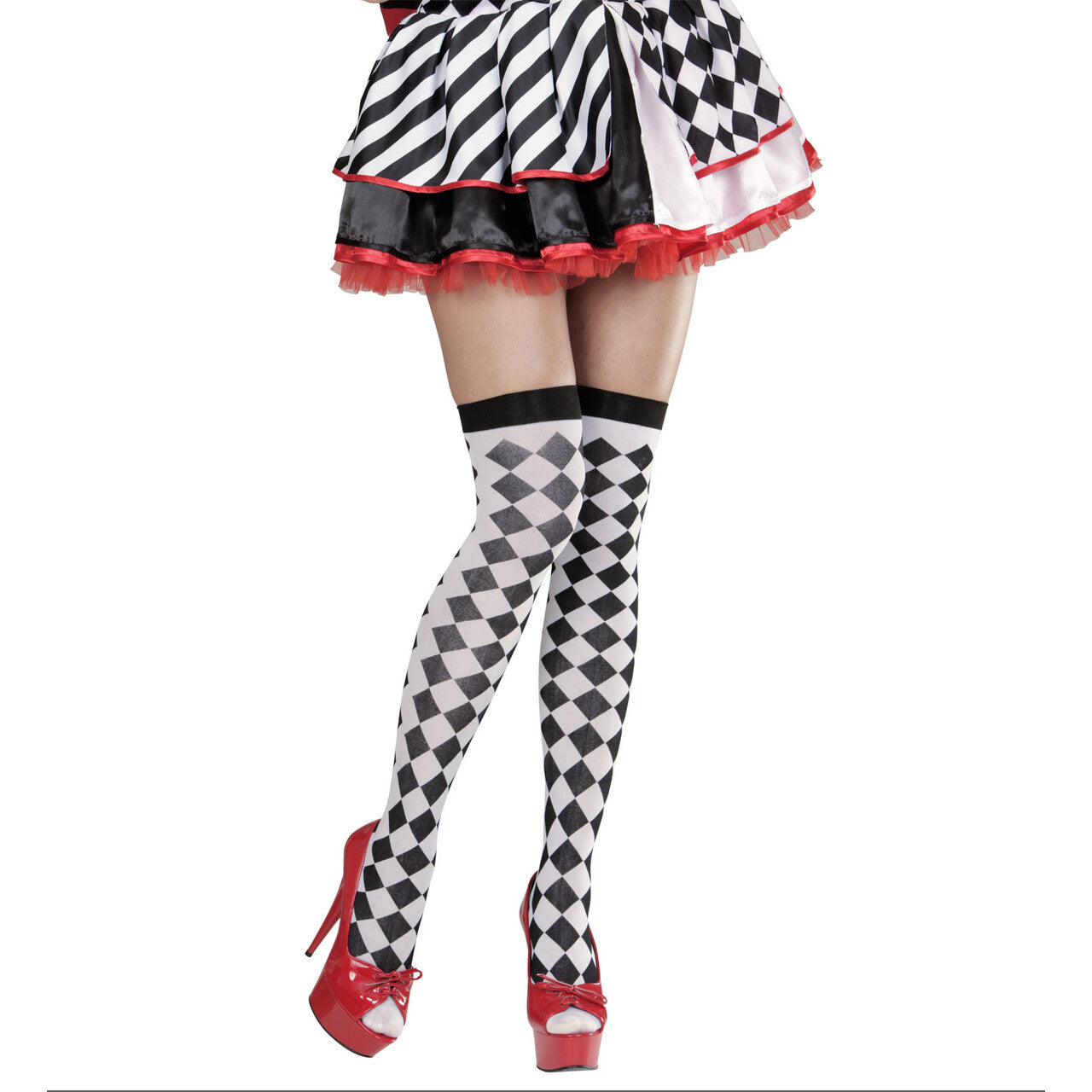 Op deze afbeelding zie je een Accessoires, van het merk Widmann. Jester Kniekousen Ruitjes
