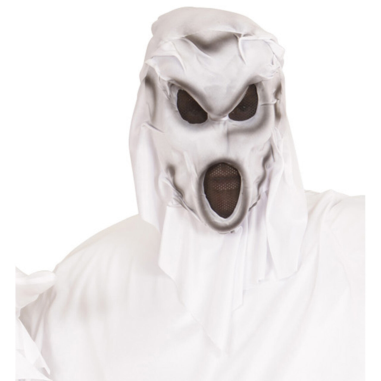 Op deze afbeelding zie je een Accessoires, van het merk Widmann. Ghost Mask Masker Met Kap, Schreeuwende Geest