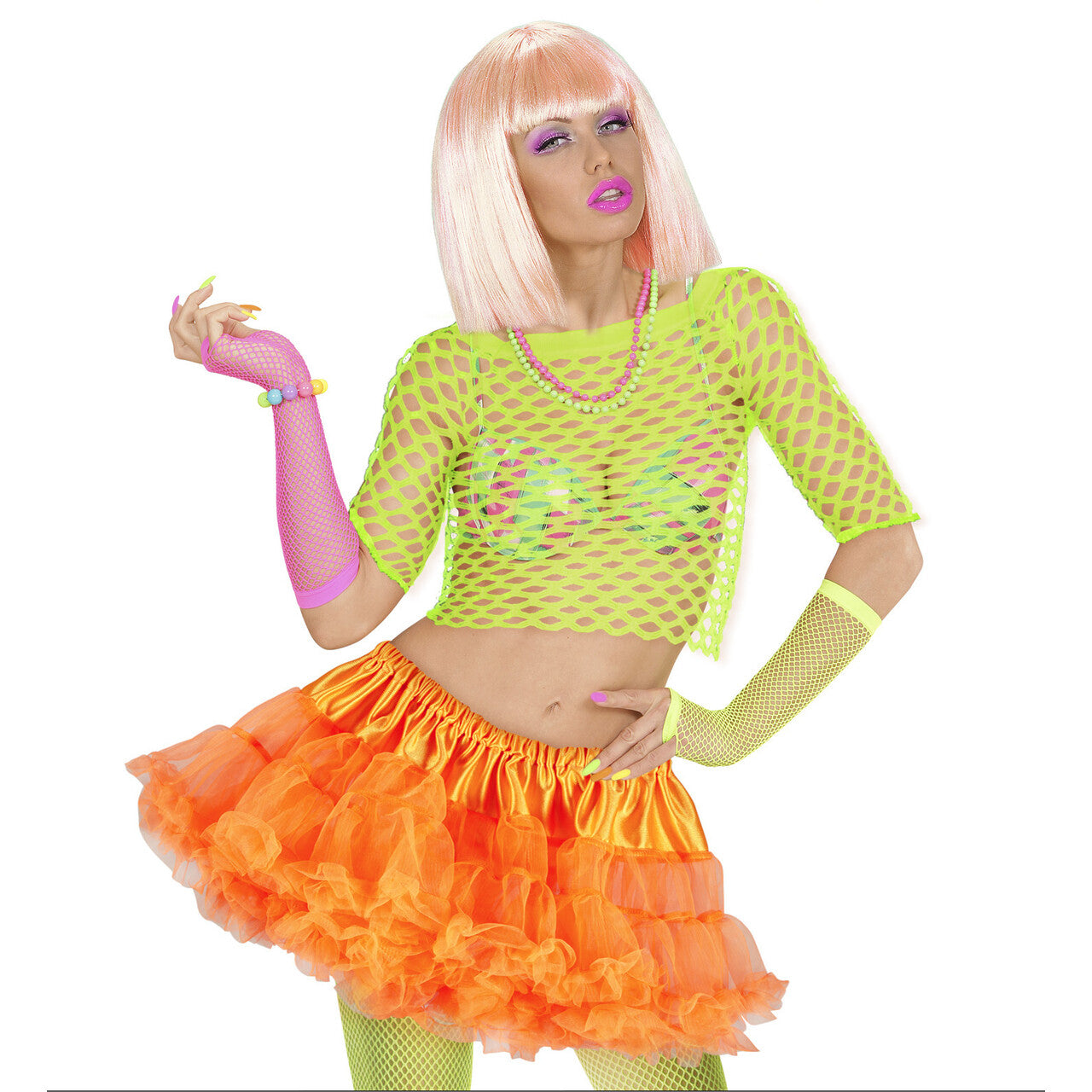 Op deze afbeelding zie je een Accessoires, van het merk Widmann. Fluff Tutu, Neon Oranje