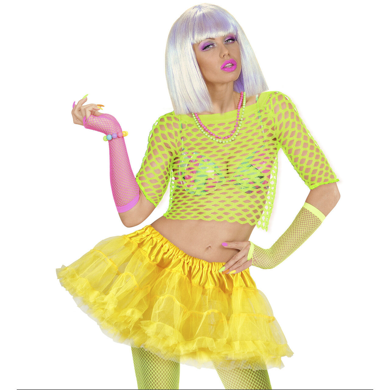 Op deze afbeelding zie je een Accessoires, van het merk Widmann. Fluff Tutu, Neon Geel