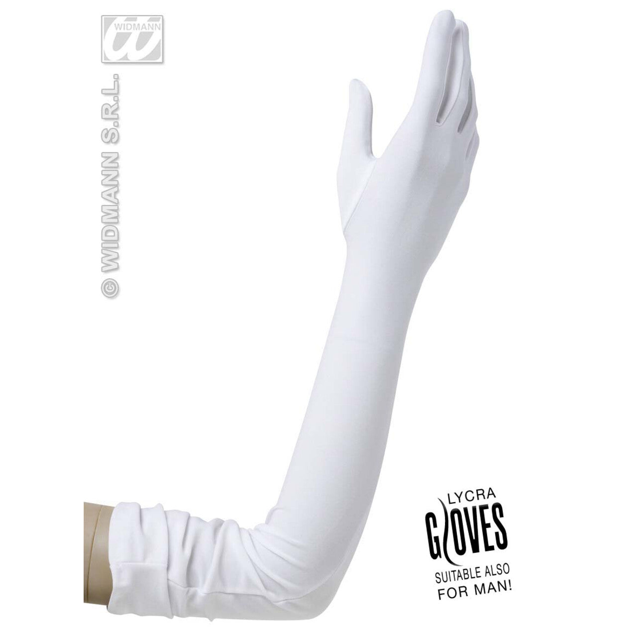 Op deze afbeelding zie je een Accessoires, van het merk Widmann. Handschoenen Lycra, Wit