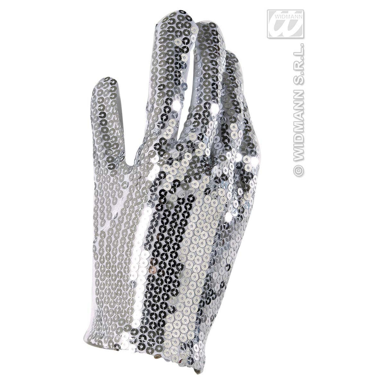 Op deze afbeelding zie je een Accessoires, van het merk Widmann. Handschoen (1 Stuk) Zilver Pailletten