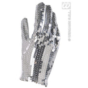 Op deze afbeelding zie je een Accessoires, van het merk Widmann. Handschoen (1 Stuk) Zilver Pailletten