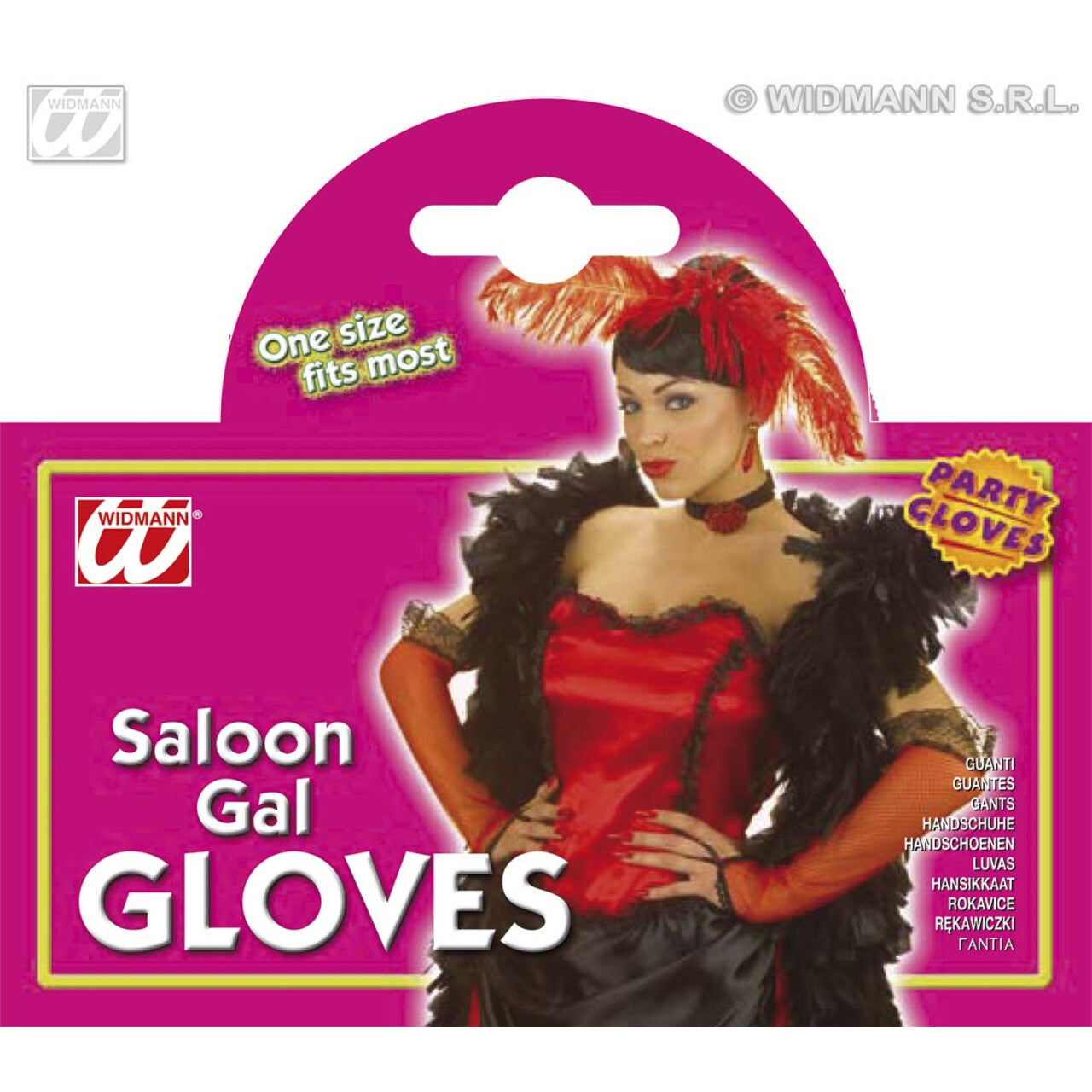 Op deze afbeelding zie je een Accessoires, van het merk Widmann. Handschoenen Saloon Dame, Rood