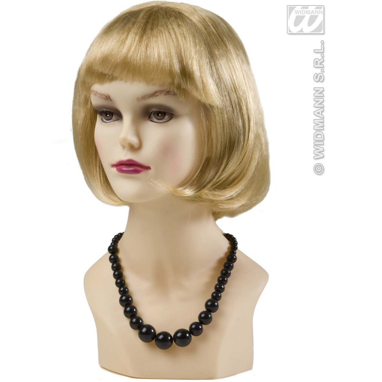 Op deze afbeelding zie je een Accessoires, van het merk Widmann. Parelketting 70s, Zwart
