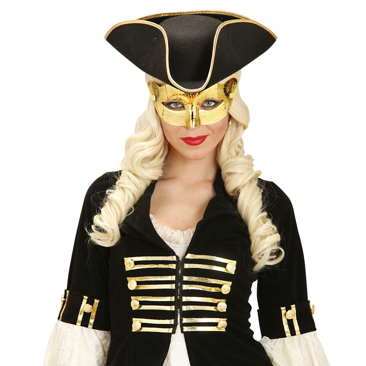 Op deze afbeelding zie je een Accessoires, van het merk Widmann. Oogmasker Metallic Goud