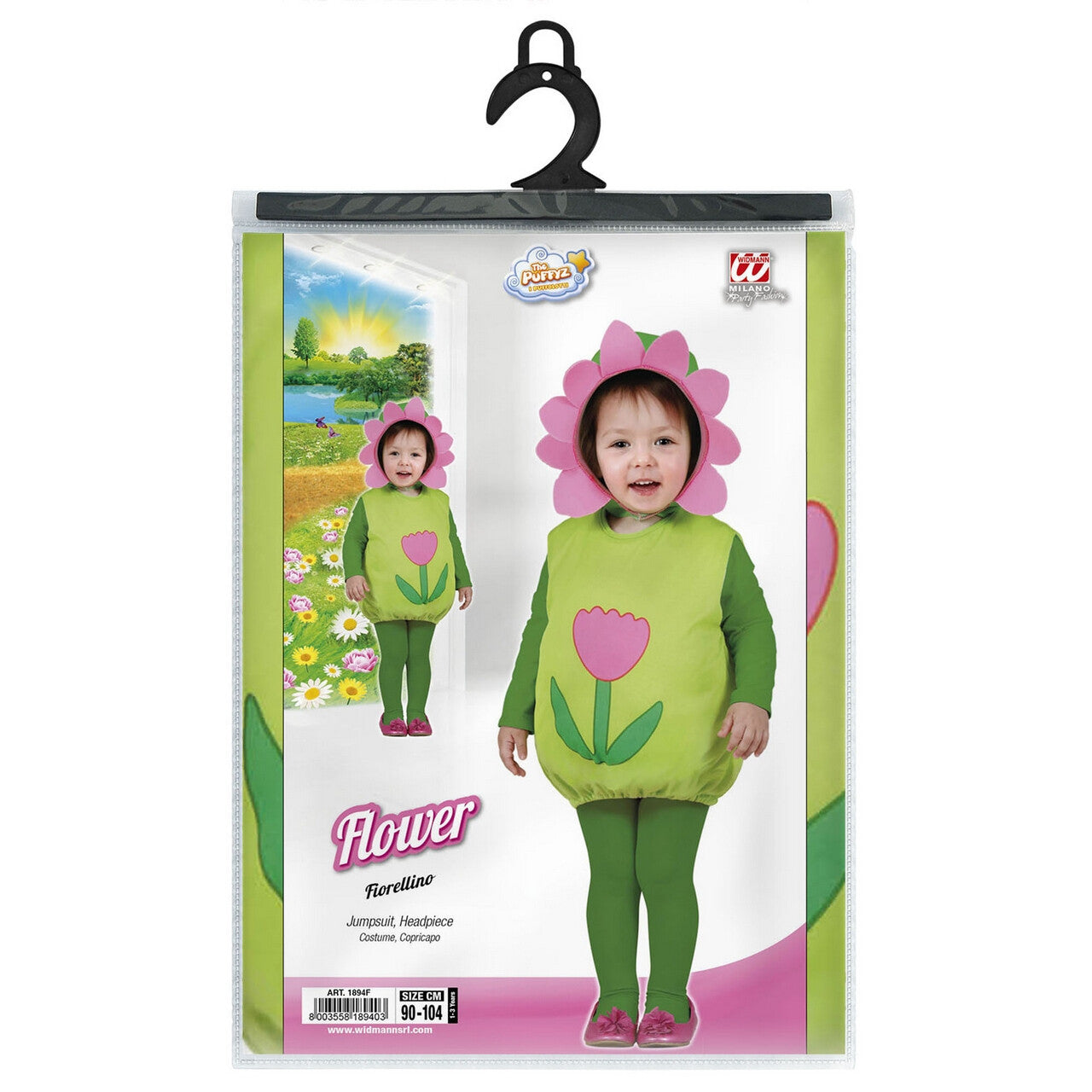 Op deze afbeelding zie je een Kostuums, van het merk Widmann. Flower Child Opgevulde Bloem Kind Kostuum Kind