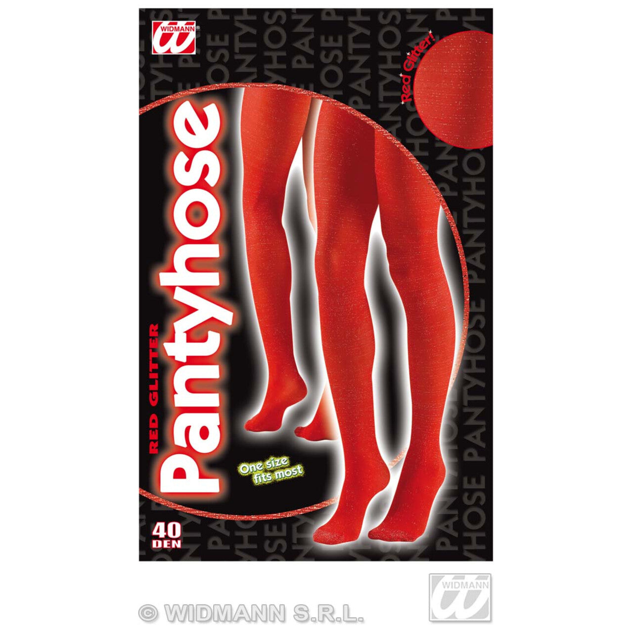 Op deze afbeelding zie je een Accessoires, van het merk Widmann. Panty 40den, Glitter Rood