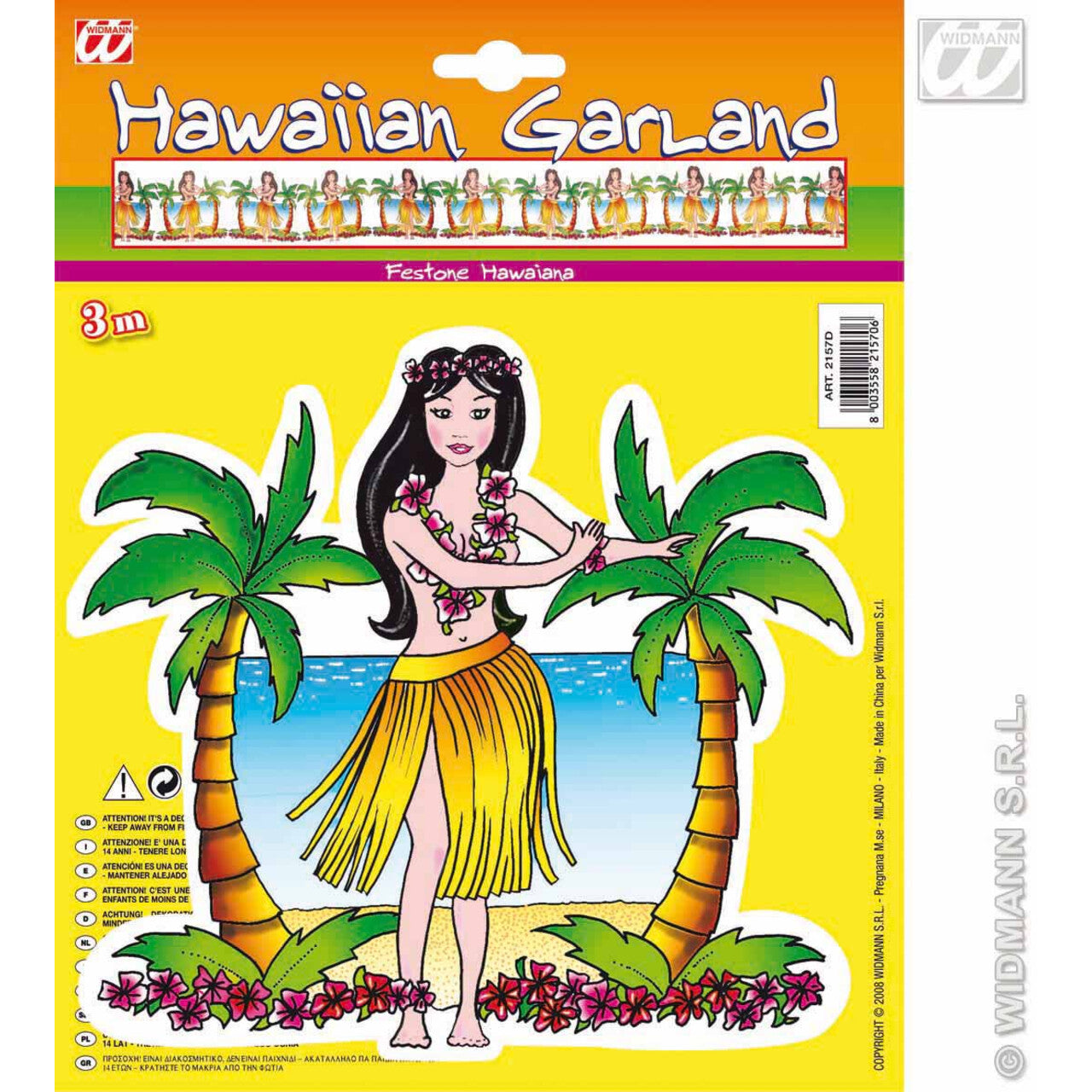Op deze afbeelding zie je een Decoratie, van het merk Widmann. Slinger 3 Meter, Hawaii