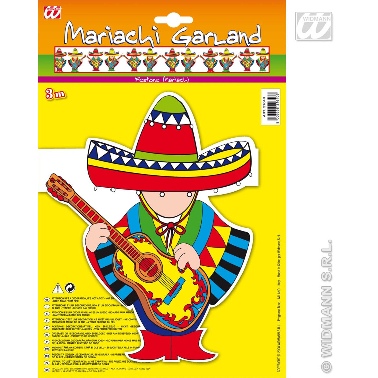 Op deze afbeelding zie je een Decoratie, van het merk Widmann. Slinger 3 Meter, Mexicaans