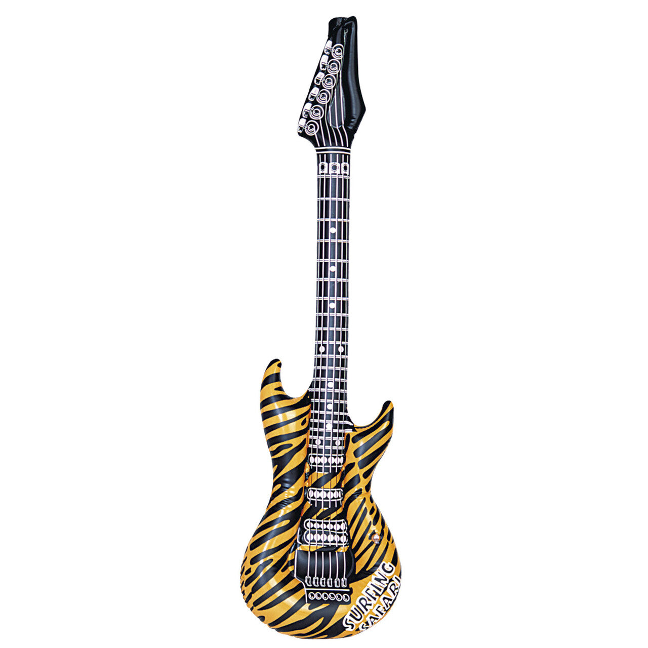 Op deze afbeelding zie je een Accessoires, van het merk Widmann. Opblaasbare Gitaar 107cm Dierprint