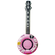 Op deze afbeelding zie je een Accessoires, van het merk Widmann. Opblaasbare Banjo 100 Centimeter Roze Flower Power