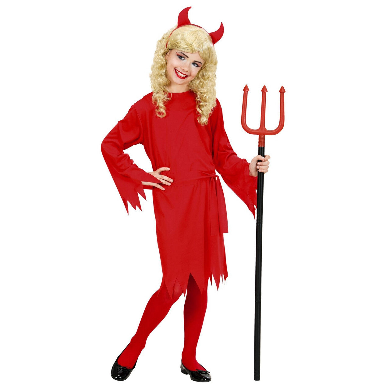 Op deze afbeelding zie je een Kostuums, van het merk Widmann. Schattig Duivel Meisje Rood Kind Kostuum