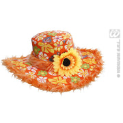 Op deze afbeelding zie je een Accessoires, van het merk Widmann. Hoed Ibiza Met Zonnebloem, Oranje