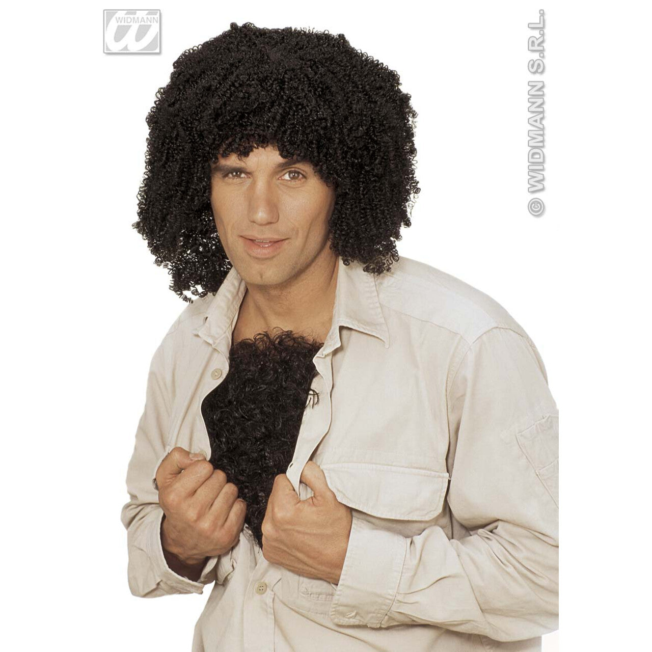 Op deze afbeelding zie je een Accessoires, van het merk Widmann. Borststuk Met Haar Zwart