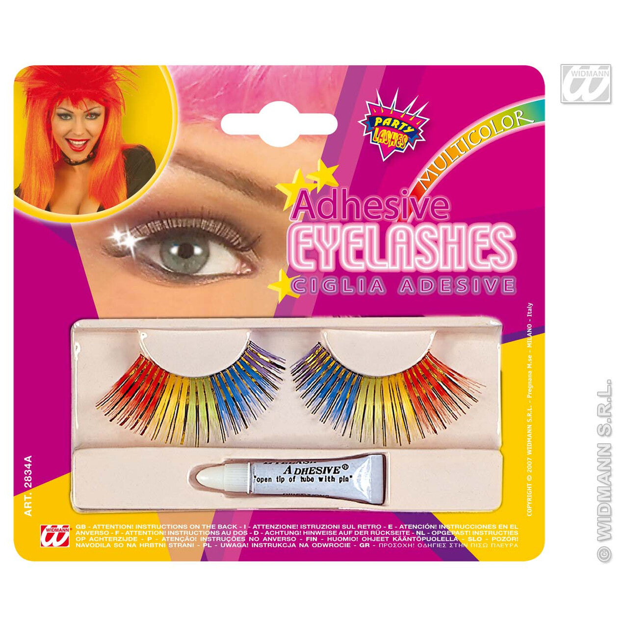 Op deze afbeelding zie je een Accessoires, van het merk Widmann. Oogwimpers Regenboog