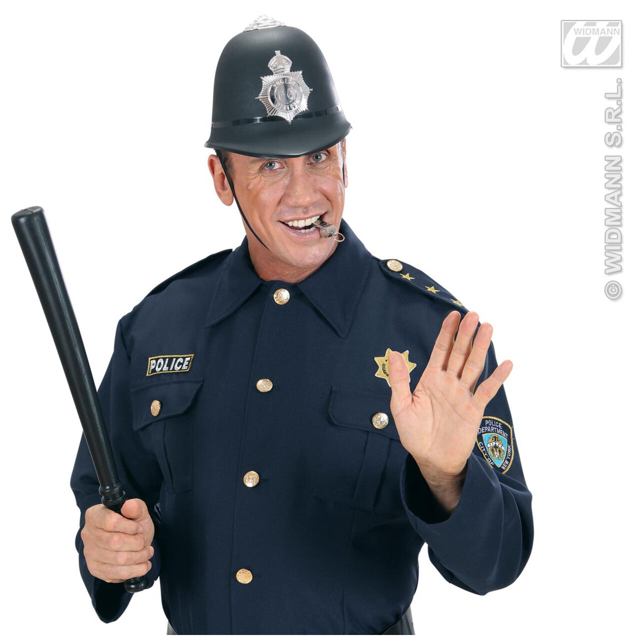 Op deze afbeelding zie je een Accessoires, van het merk Widmann. Engelse Bobbie Helm Hard Plastic