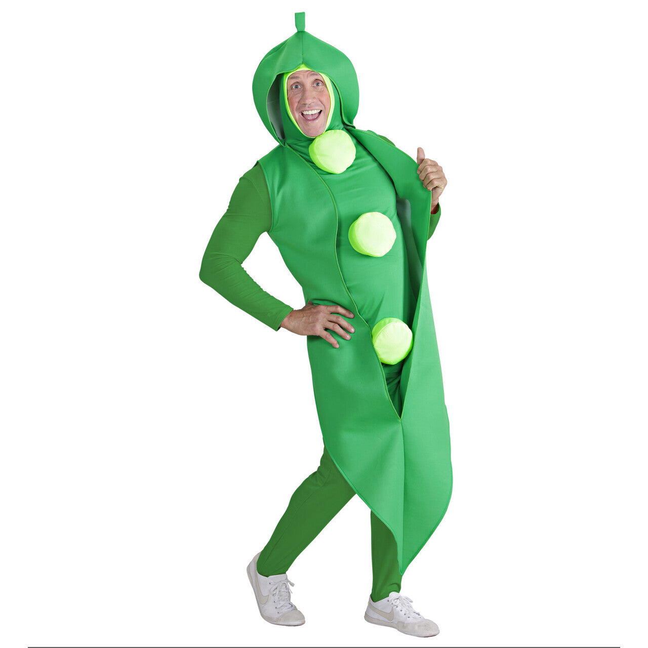 Op deze afbeelding zie je een Kostuums, van het merk Widmann. Erwt Groen & Gezond Volwassen Kostuum Man