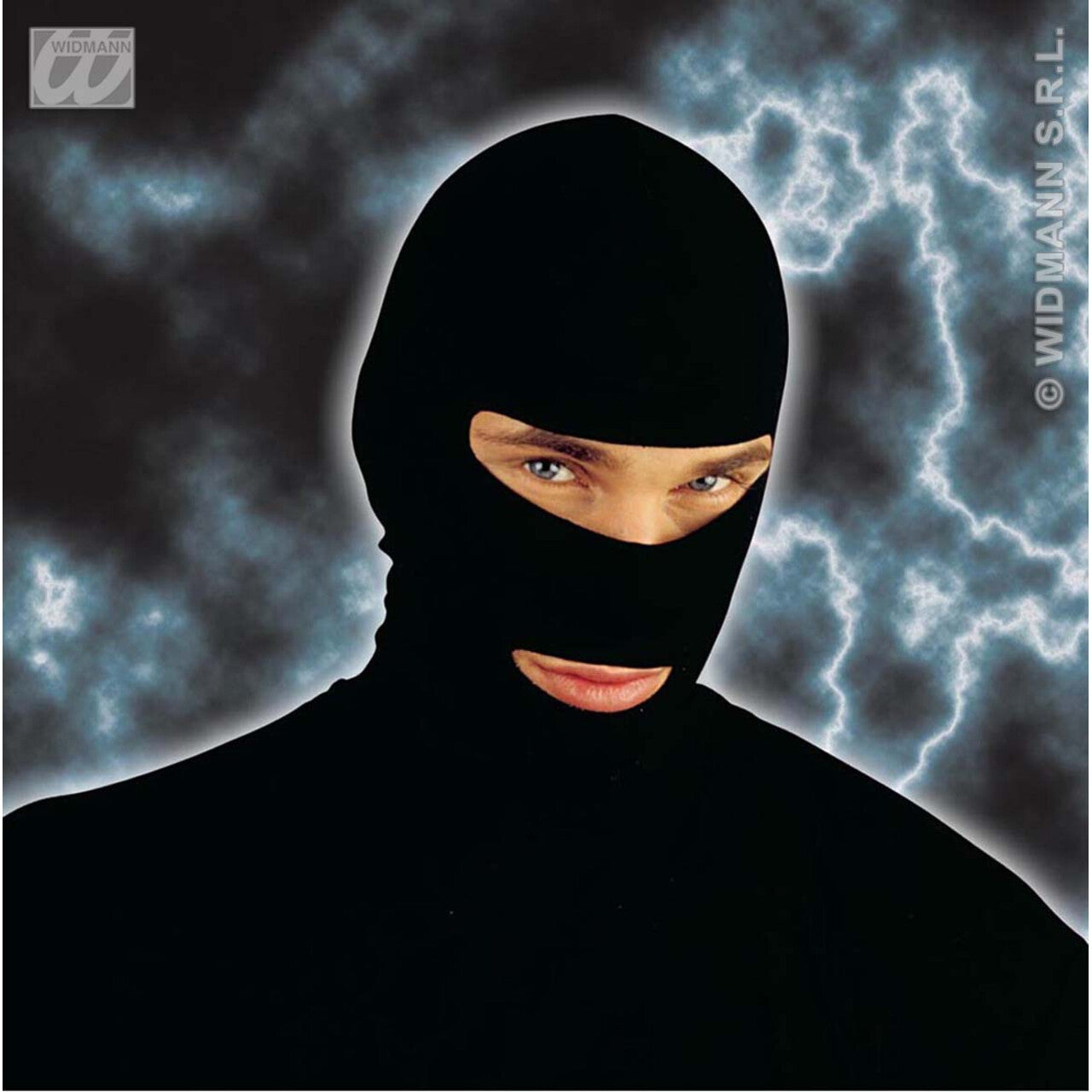 Op deze afbeelding zie je een Accessoires, van het merk Widmann. Zwarte Kap Inbreker