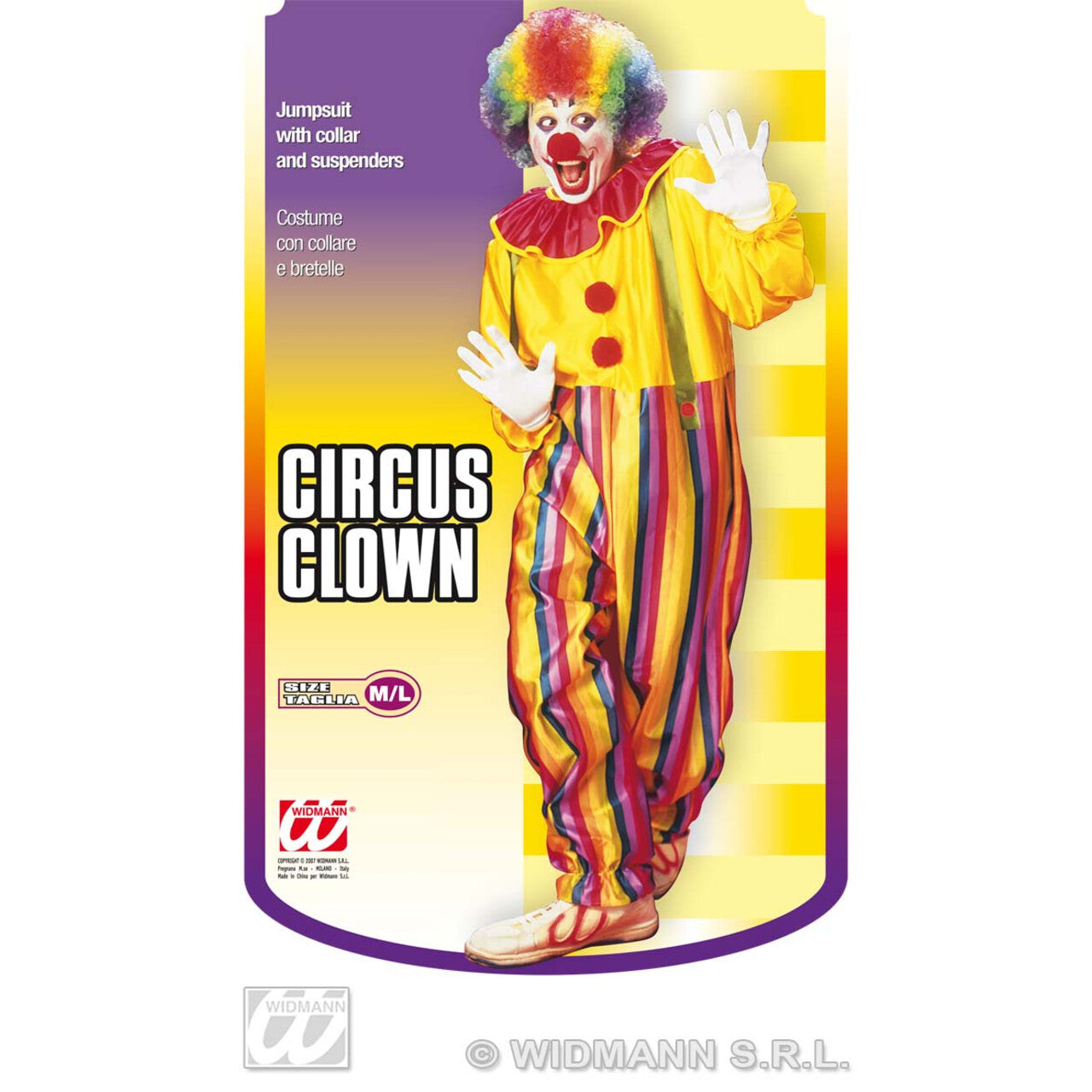 Op deze afbeelding zie je een Kostuums, van het merk Widmann. Funny Clown Circus Kostuum Man