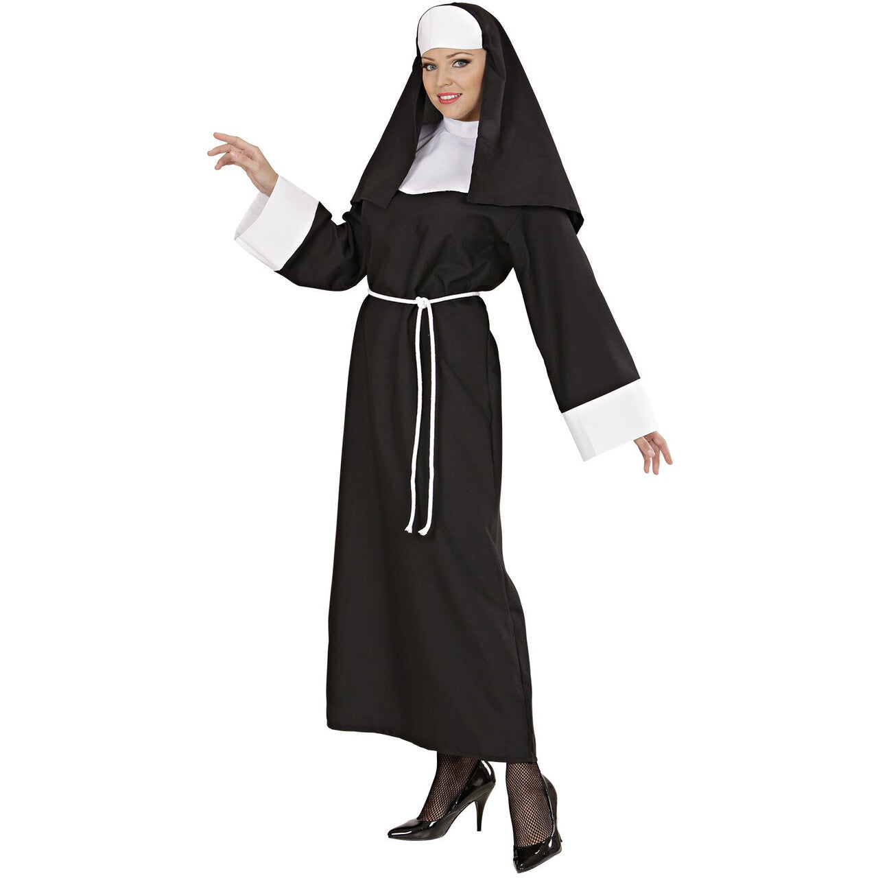 Op deze afbeelding zie je een Kostuums, van het merk Widmann. Luxe Non Carmela Sister Act Kostuum Vrouw