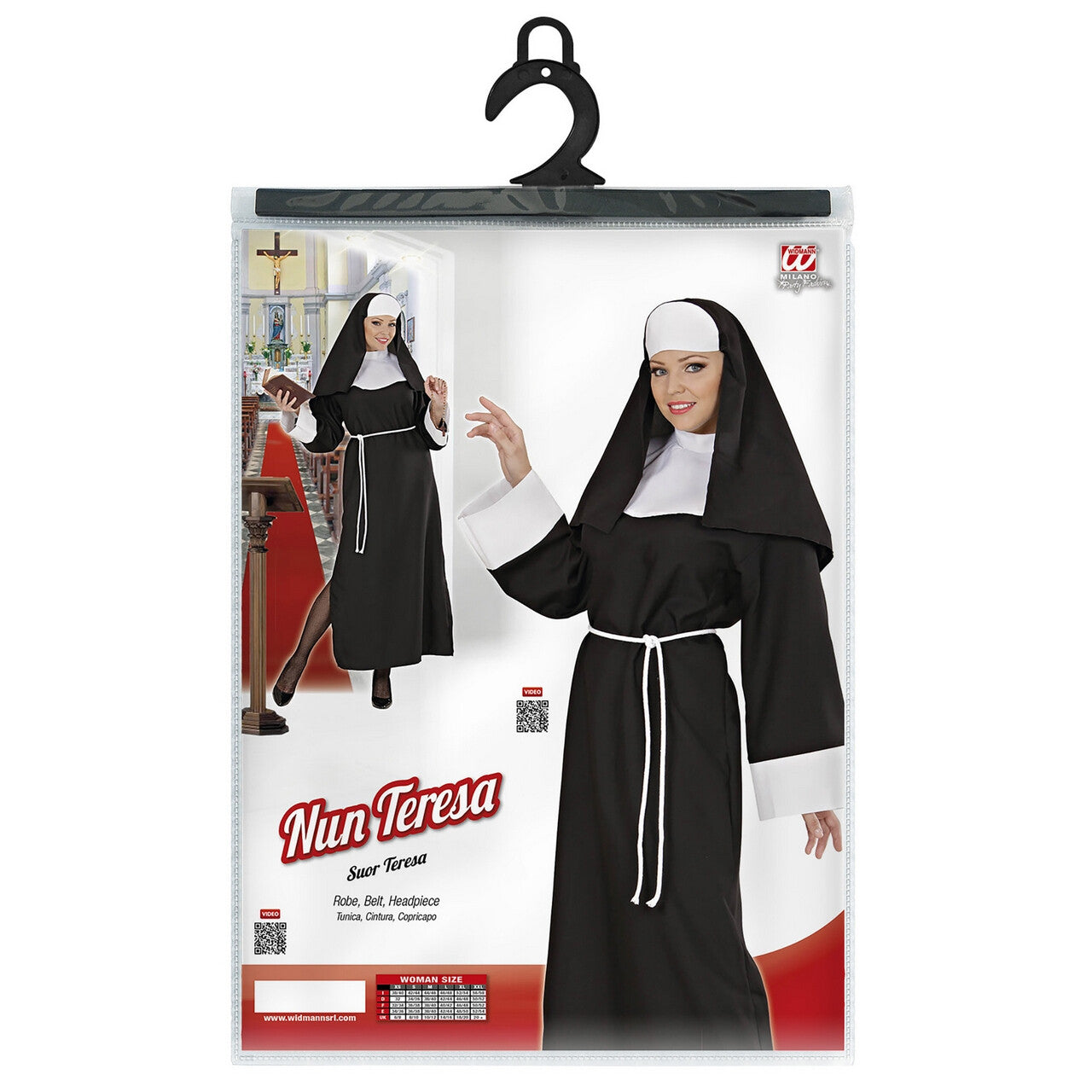 Op deze afbeelding zie je een Kostuums, van het merk Widmann. Luxe Non Carmela Sister Act Kostuum Vrouw