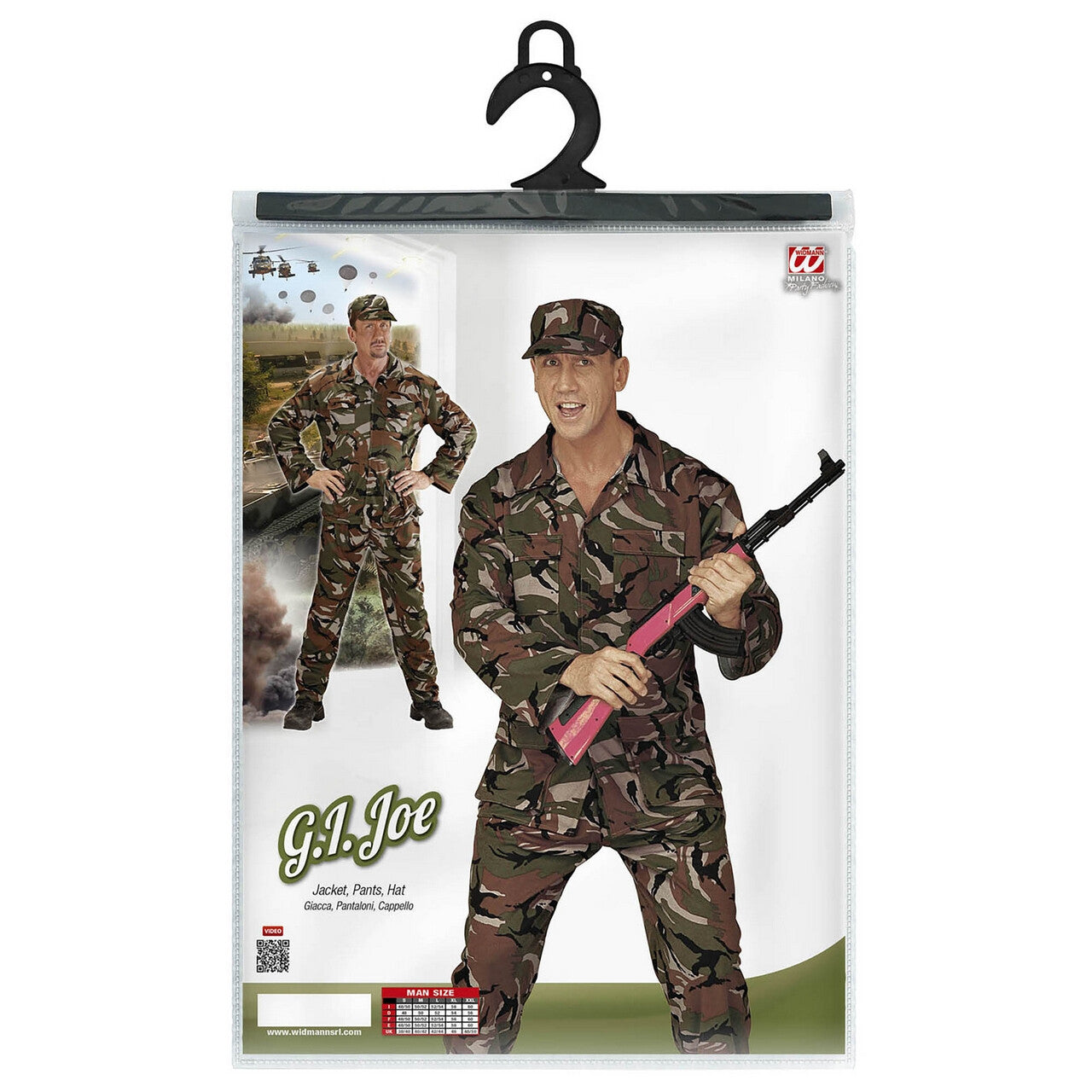 Op deze afbeelding zie je een Kostuums, van het merk Widmann. American G.i. Joe XL Kostuum Man