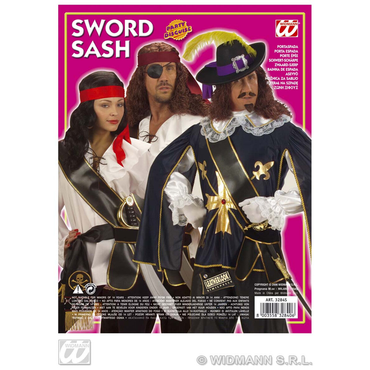 Op deze afbeelding zie je een Accessoires, van het merk Widmann. Zwaard Ceintuur, Lederlook