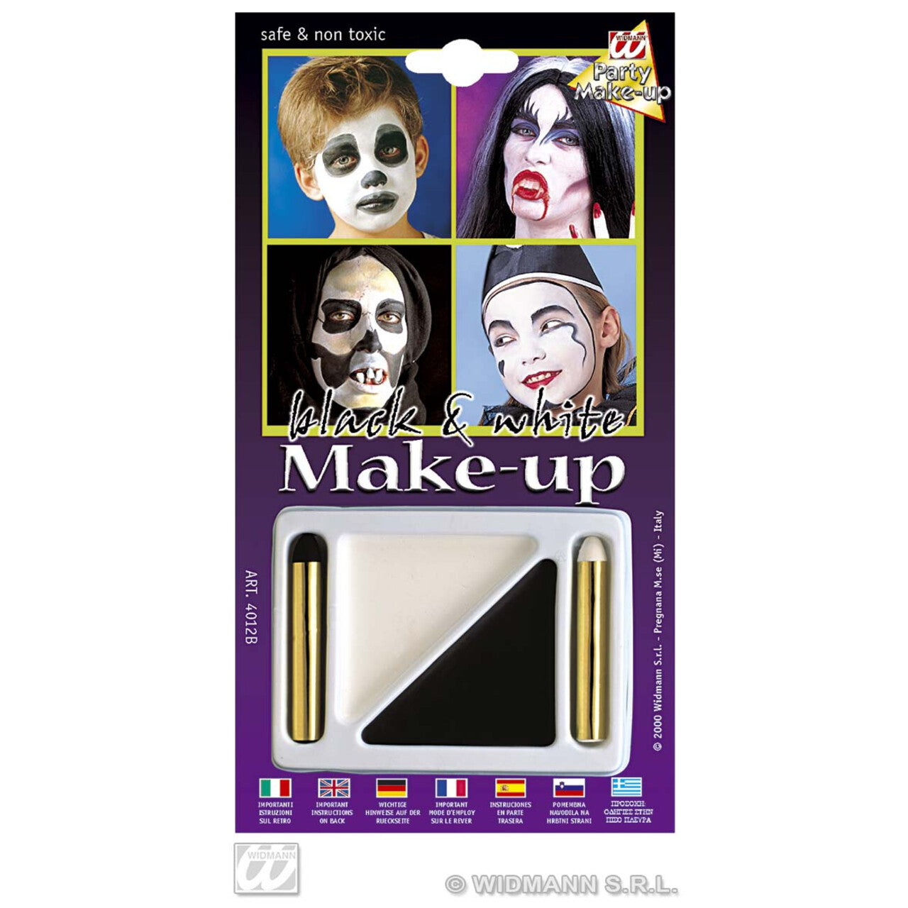 Op deze afbeelding zie je een Accessoires, van het merk Widmann. Make-Up Set Zwart En Wit