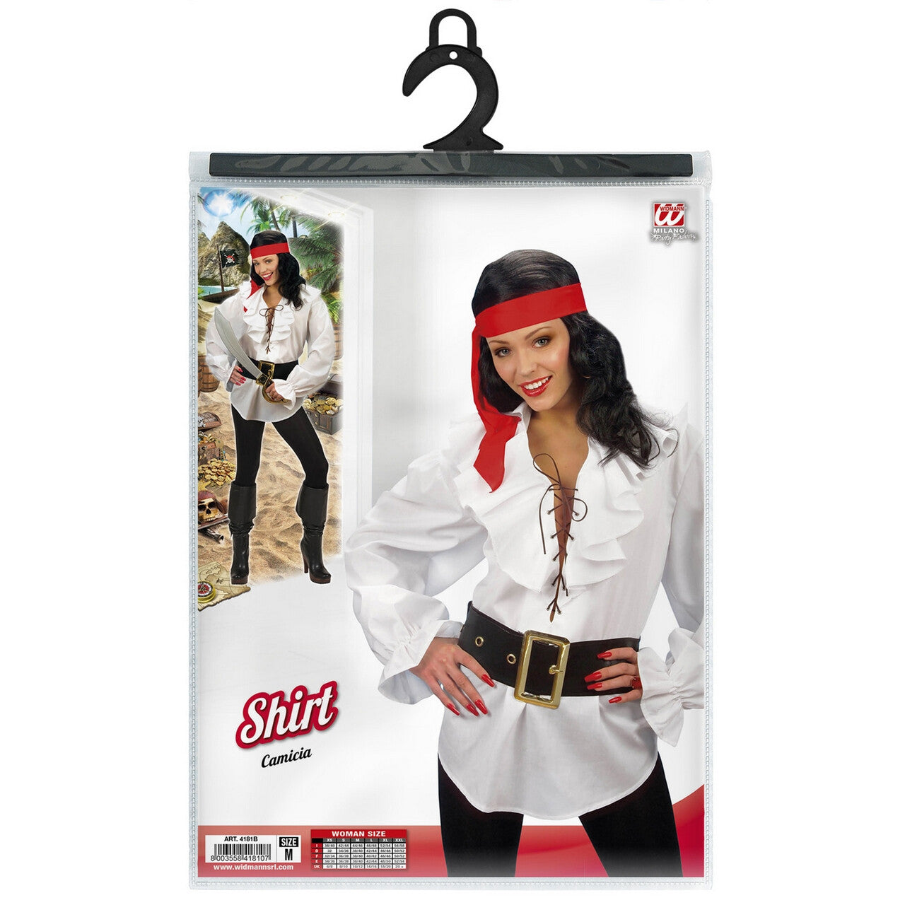 Op deze afbeelding zie je een Kostuums, van het merk Widmann. Piratenshirt Dames, Wit Vrouw