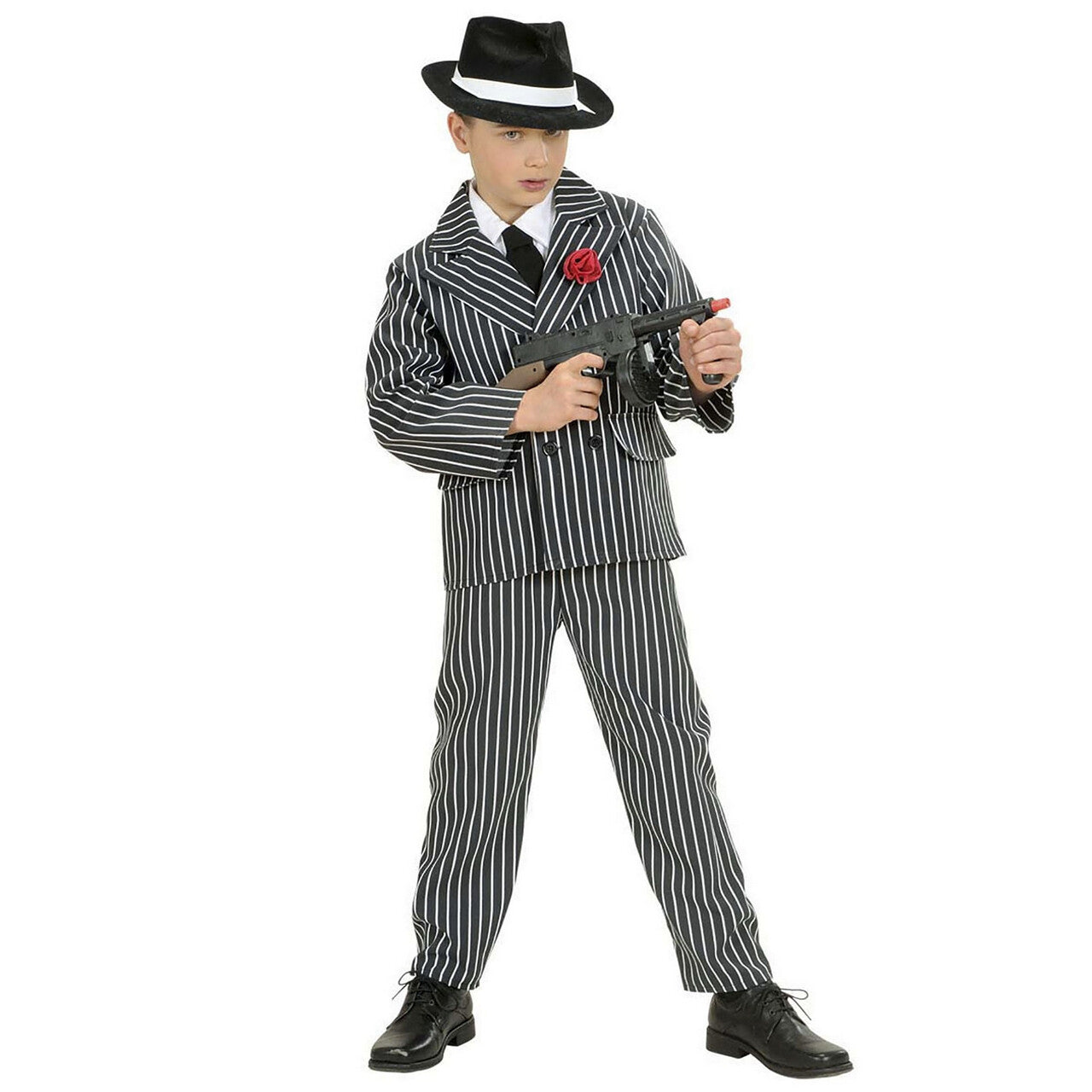 Op deze afbeelding zie je een Kostuums, van het merk Widmann. Gangster Jongen Al Capone Kostuum