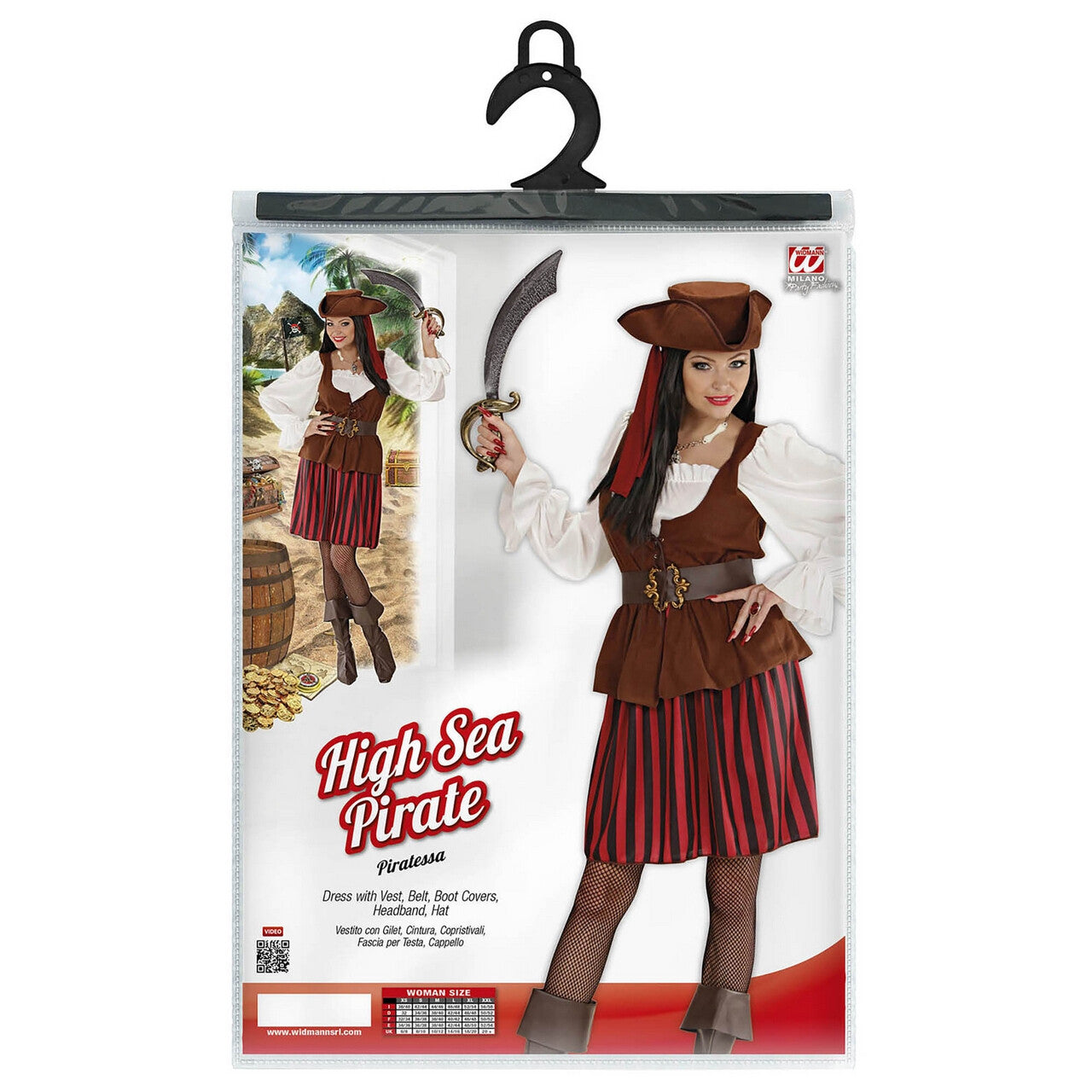 Op deze afbeelding zie je een Kostuums, van het merk Widmann. Traditionele Piratendame Hoge Zeeen Kostuum Vrouw