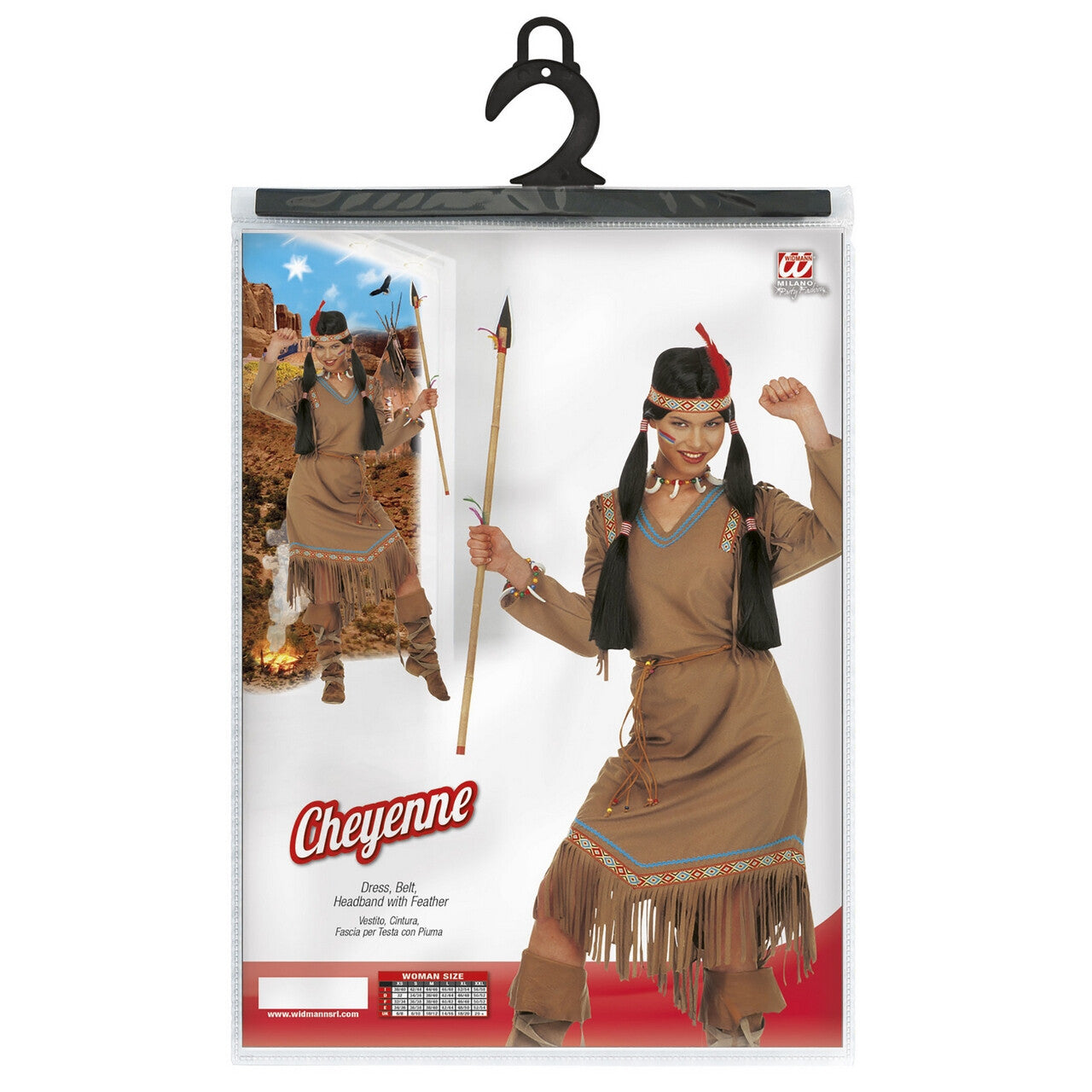 Op deze afbeelding zie je een Kostuums, van het merk Widmann. Indiaanse Cheyenne Kostuum Vrouw