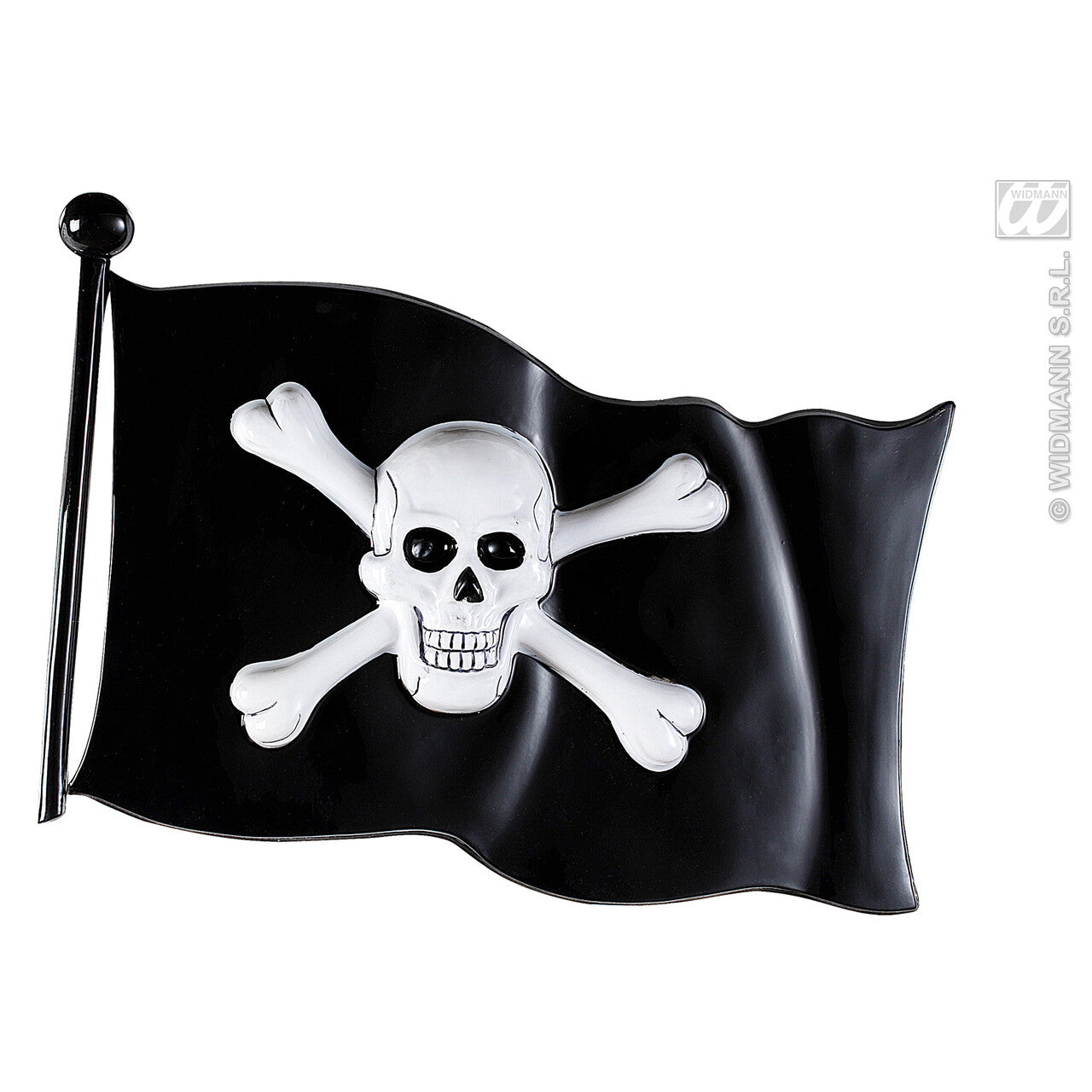 Op deze afbeelding zie je een Decoratie, van het merk Widmann. Decoratie Piratenvlag 45x32 Centimeter