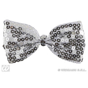 Op deze afbeelding zie je een Accessoires, van het merk Widmann. Vlinderstrik Pailletten Zilver