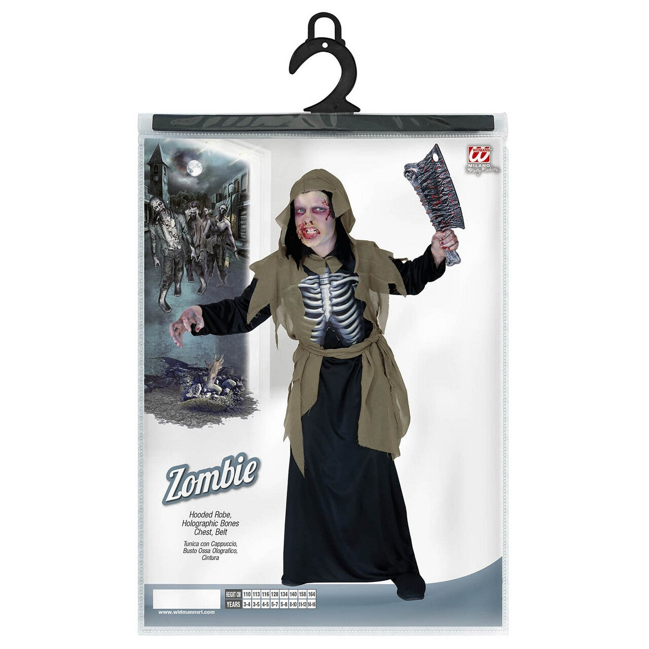 Op deze afbeelding zie je een Kostuums, van het merk Widmann. Butcher Zombie, Holographic Kostuum Jongen