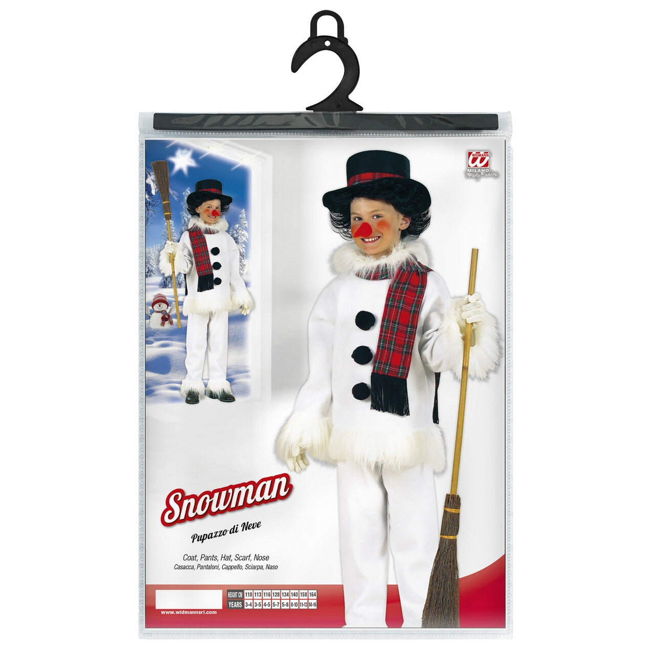 Op deze afbeelding zie je een Kostuums, van het merk Widmann. Grappige Sneeuwman Kind, Flanel & Pluche Kostuum Kind