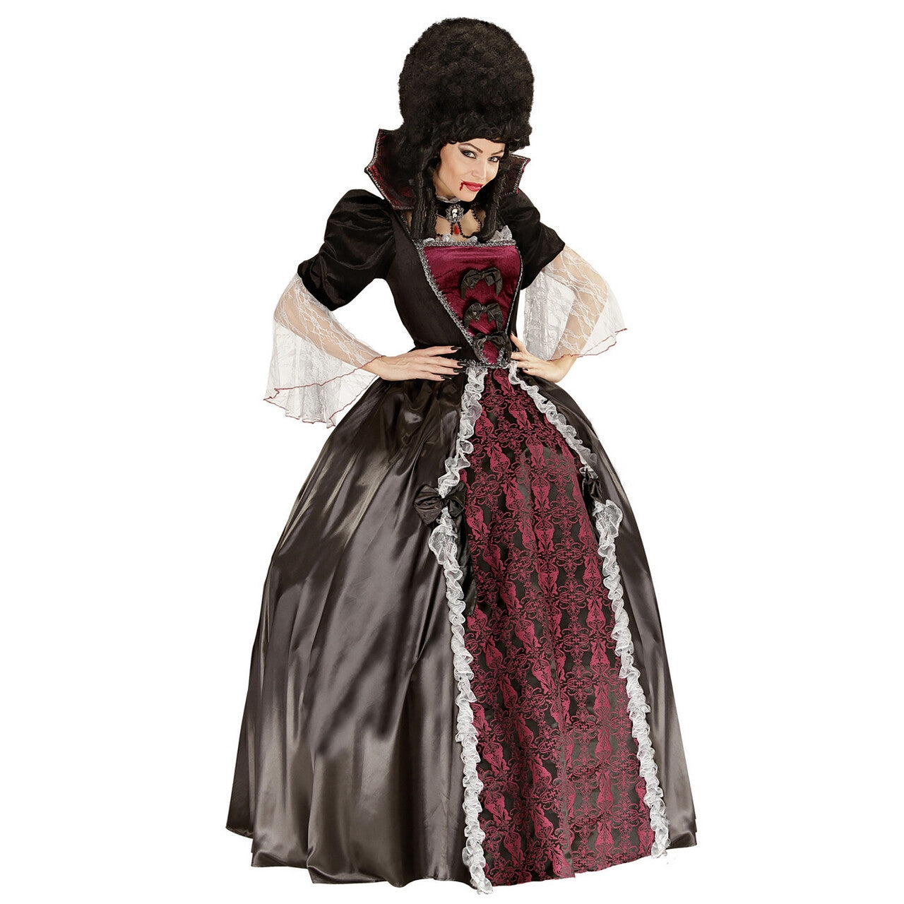 Op deze afbeelding zie je een Kostuums, van het merk Widmann. Miss Reina Vampiress Vrouw Kostuum