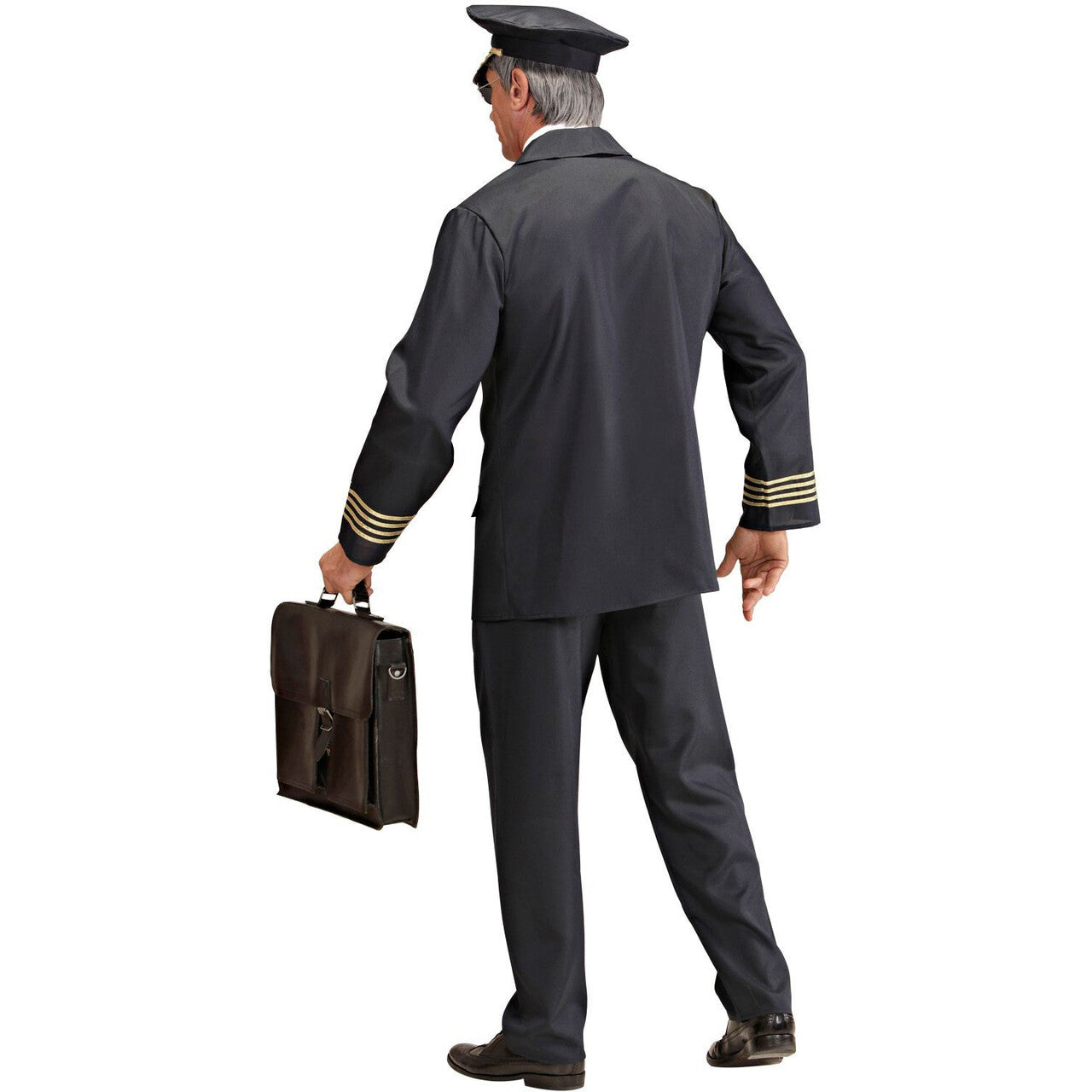 Op deze afbeelding zie je een Kostuums, van het merk Widmann. Piloot Luxe Captain Boeing Kostuum Man