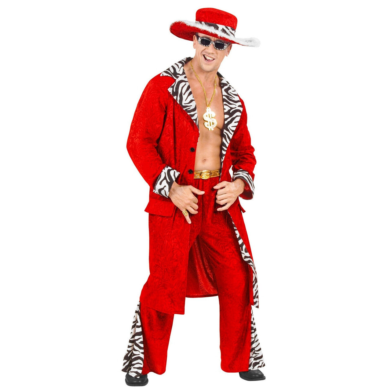 Op deze afbeelding zie je een Kostuums, van het merk Widmann. King Of Pimps Fever Man Kostuum